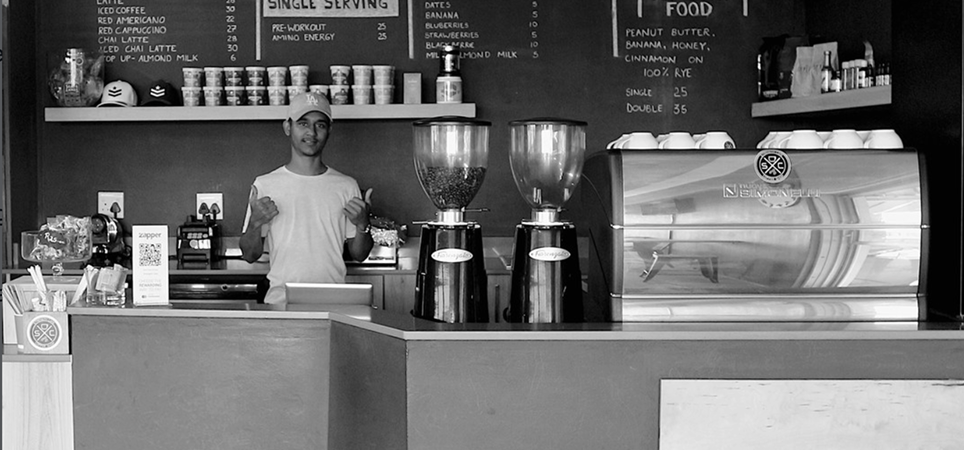 Coffee shop in a gymr